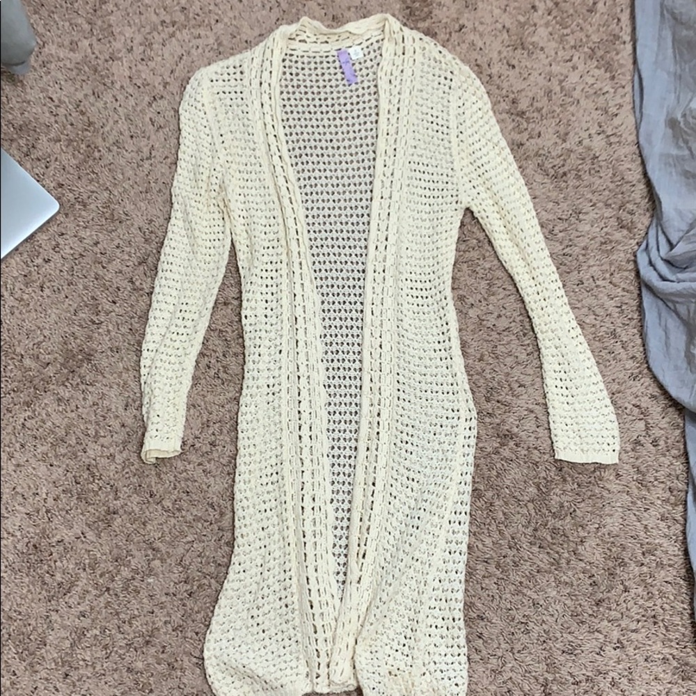 Along Cream Knit Cardigan
